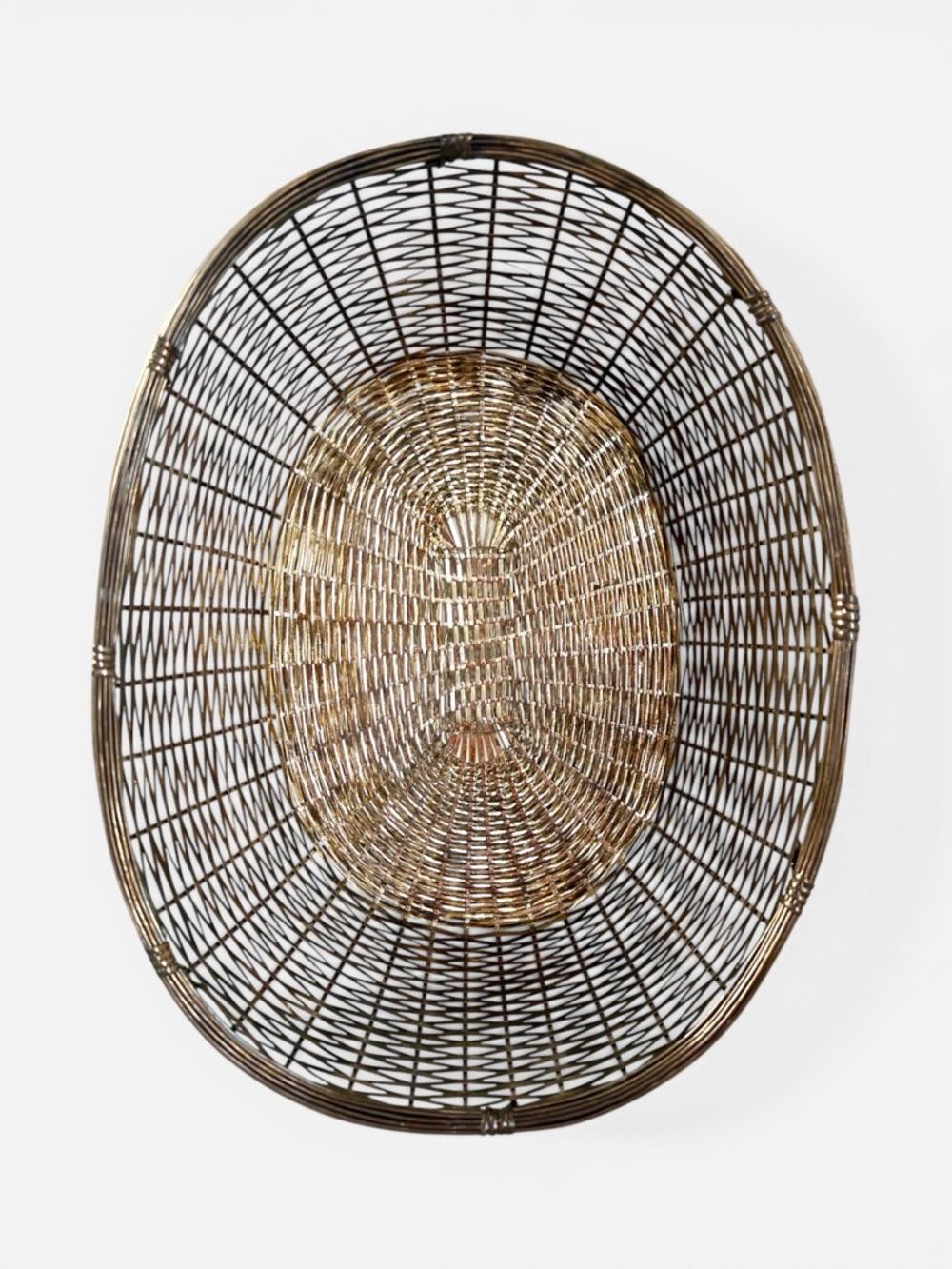 Vintage French Woven Metal Basket